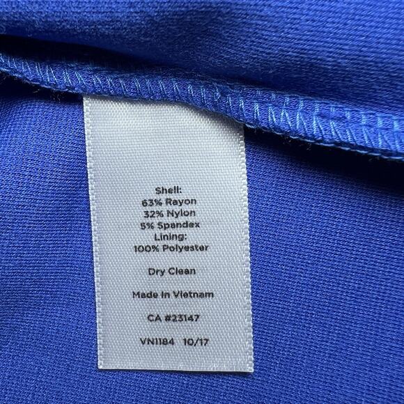 Talbots Petites Scallop Square Neckline Sheath Dress Size 12P Blue New With Tags - Picture 5 of 7